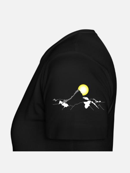 Line Art Montagnes de montagne - T-shirt Femme - noir - Gauche