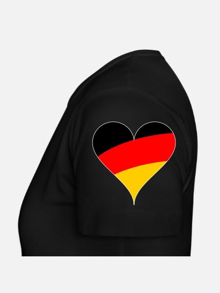 Coeur allemand - T-shirt Femme - noir - Gauche