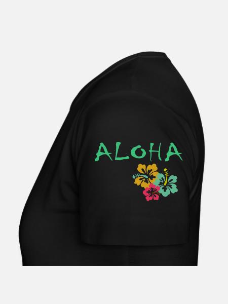 ALOHA - Frauen T-Shirt - Schwarz - Links