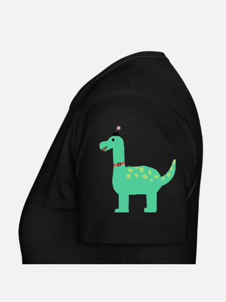 Dino - Frauen T-Shirt - Schwarz - Links