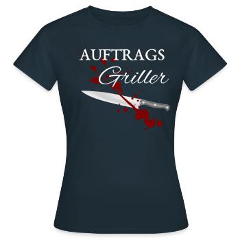 Auftragsgriller - Frauen T-Shirt - Navy - Vorne - AI Model Female 172 dark (172cm)