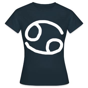 Sternzeichen Krebs - Frauen T-Shirt - Navy - Vorne - AI Model Female 172 dark (172cm)