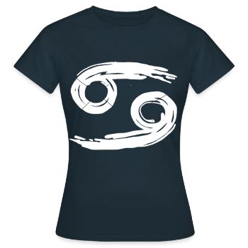 Sternzeichen Krebs - Frauen T-Shirt - Navy - Vorne - AI Model Female 172 dark (172cm)