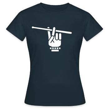 Batteur - Astuce - T-shirt Femme - marine - Devant - AI Model Female 172 dark (172cm)