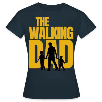 Le papa marche - Papa Papa Père - T-shirt Femme - marine - Devant - AI Model Female 172 dark (172cm)