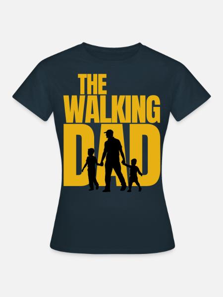 The walking Dad - Papa Papi Vater Vatertag - Dame-T-shirt - marineblå