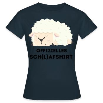 Offizielles Schlafshirt Schaf Schlafanzug Pyjama - Frauen T-Shirt - Navy - Vorne - AI Model Female 172 dark (172cm)