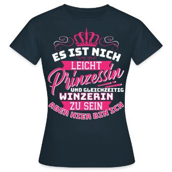 Princesse & Vigneron - Vignerons Amusants - T-shirt Femme - marine - Devant - AI Model Female 172 dark (172cm)