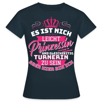 Prinzessin & Turnerin Kunstturnen Gymnastik - Frauen T-Shirt - Navy - Vorne - AI Model Female 172 dark (172cm)