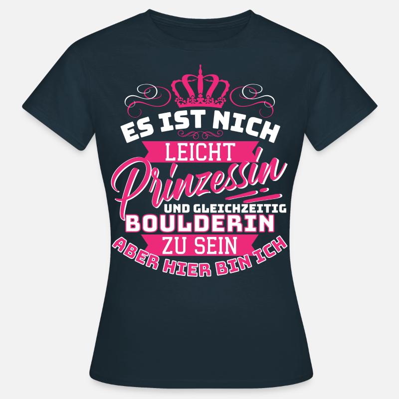 Princess & Boulder Funny Boulder - Women's T-Shirt - navy