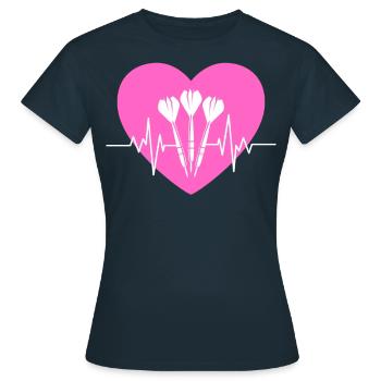 Heartbeat Darts Darts Drôles Dire Joueur de Fléchettes - T-shirt Femme - marine - Devant - AI Model Female 172 dark (172cm)