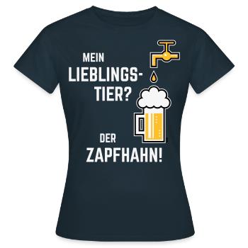XLieblingstier (Dreifarbig) - Frauen T-Shirt - Navy - Vorne - AI Model Female 172 dark (172cm)