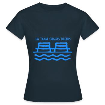 LA TEAM DES CHAISES BLEUES DE NICE COTE D'AZUR - T-shirt Femme - marine - Devant - AI Model Female 172 dark (172cm)