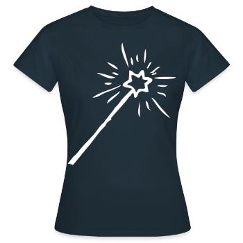 Baguette magique, sorcière, sorcier, magie - T-shirt Femme - marine - Devant - AI Model Female 172 dark (172cm)