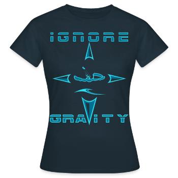 ignore gravity kiten - Women's T-Shirt - navy - Front - AI Model Female 172 dark (172cm)