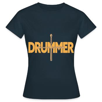 Drummer Drumsticks Drums - Women's T-Shirt - navy - Front - AI Model Female 172 dark (172cm)