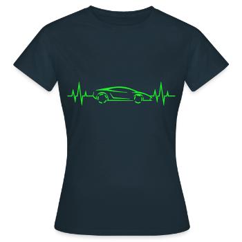 Heartbeat - Heartbeat - Sports Car - Supercar - Women's T-Shirt - navy - Front - AI Model Female 172 dark (172cm)