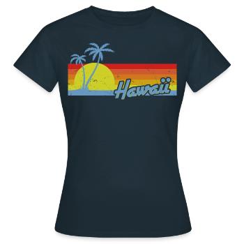 Hawaii Sunrise Vintage - T-shirt Femme - marine - Devant - AI Model Female 172 dark (172cm)