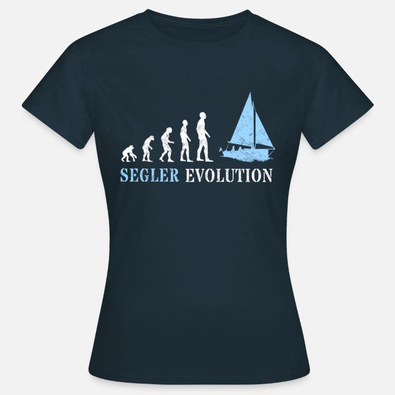 Evolution de la voile Evolution du marin - T-shirt Femme - marine