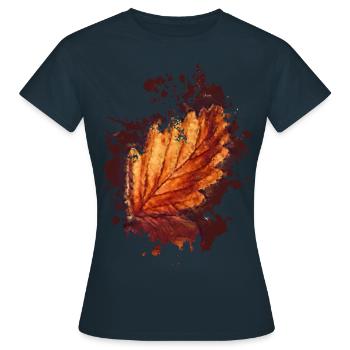 Blatt - Frauen T-Shirt - Navy - Vorne - AI Model Female 172 dark (172cm)