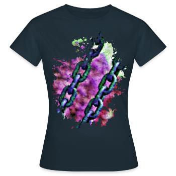 Ketten - Frauen T-Shirt - Navy - Vorne - AI Model Female 172 dark (172cm)
