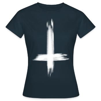 Sinner - Sinful - Cross turned upside down - Women's T-Shirt - navy - Front - AI Model Female 172 dark (172cm)