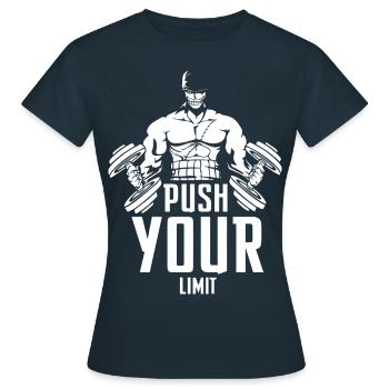body building - Women's T-Shirt - navy - Front - AI Model Female 172 dark (172cm)