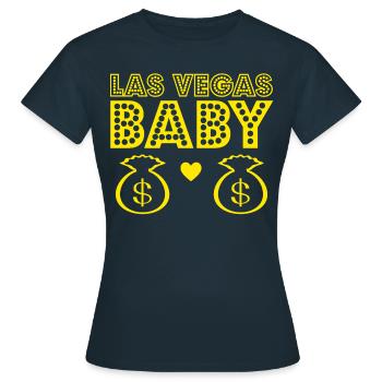 Las Vegas Baby Cash - T-shirt Femme - marine - Devant - AI Model Female 172 dark (172cm)
