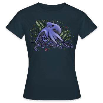 Octopus - Sous la mer - T-shirt Femme - marine - Devant - AI Model Female 172 dark (172cm)