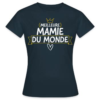 Meilleure mamie du monde. - T-shirt Femme - marine - Devant - AI Model Female 172 dark (172cm)