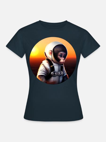 Affe Astronaut - Frauen T-Shirt - Navy