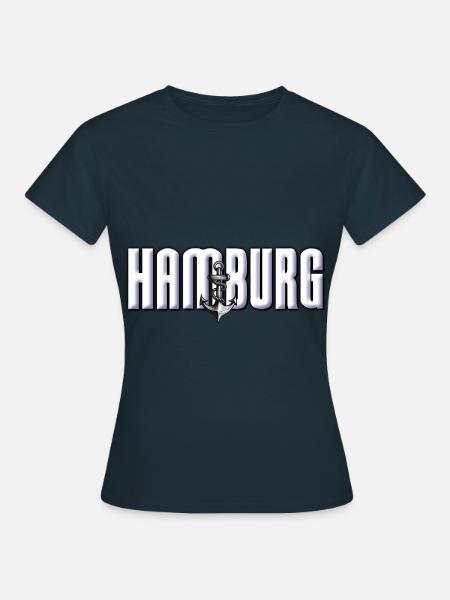 Hamburg Anker Motiv - Frauen T-Shirt - Navy