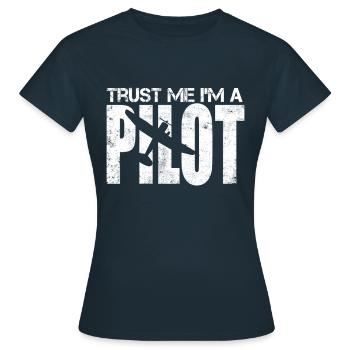 Pilot Geschenk Flugzeug Segelflug Segelflieger - Frauen T-Shirt - Navy - Vorne - AI Model Female 172 dark (172cm)