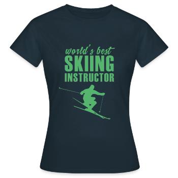 Moniteur de ski Ski Club Ski Instructor Moniteur de ski Ski - T-shirt Femme - marine - Devant - AI Model Female 172 dark (172cm)