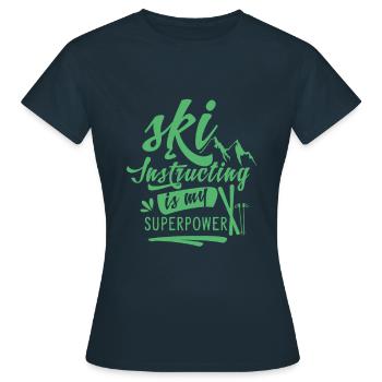 Moniteur de ski Moniteur de ski Ski Ski Instructor Ski - T-shirt Femme - marine - Devant - AI Model Female 172 dark (172cm)