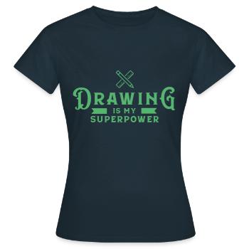Drawing Painting Draughtsman Painter Drawing - Women's T-Shirt - navy - Front - AI Model Female 172 dark (172cm)