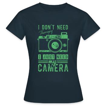 Camera Camera Camera Camera - Women's T-Shirt - navy - Front - AI Model Female 172 dark (172cm)