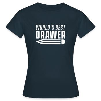 Zeichnerin Zeichnen Maler Malen Zeichner - Frauen T-Shirt - Navy - Vorne - AI Model Female 172 dark (172cm)