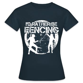 Fechten Fechten Fechten Fechten - Frauen T-Shirt - Navy - Vorne - AI Model Female 172 dark (172cm)
