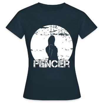 Escrime d’escrime d’escrime Escrime - T-shirt Femme - marine - Devant - AI Model Female 172 dark (172cm)