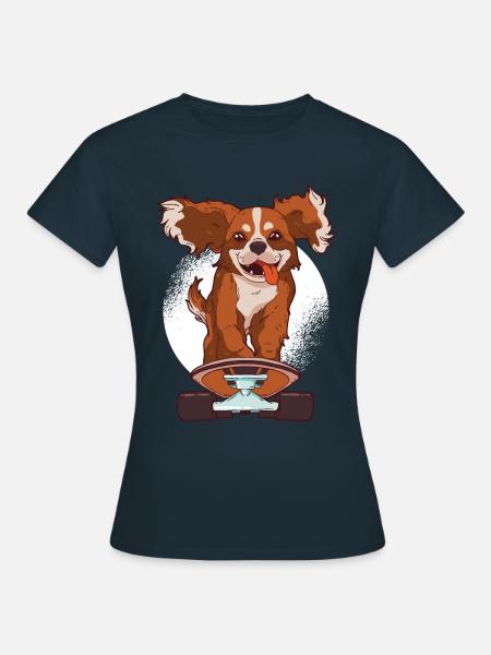 Cavalier dog skater - Women's T-Shirt - navy
