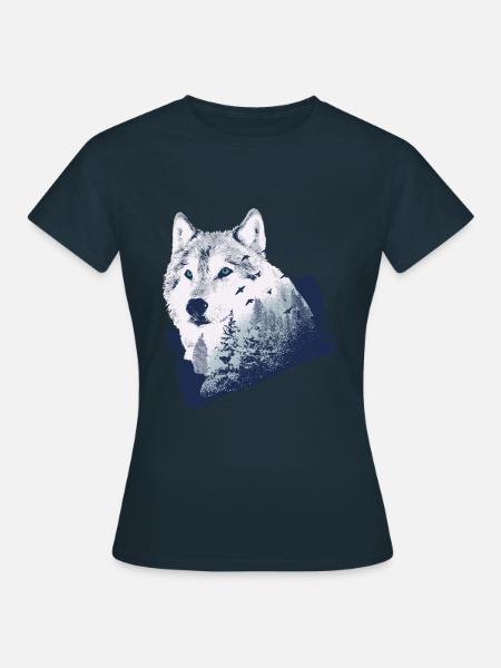 Wolf forest - Frauen T-Shirt - Navy