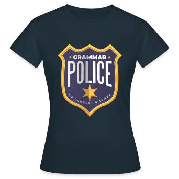 Police de grammaire - T-shirt Femme - marine - Devant - AI Model Female 172 dark (172cm)