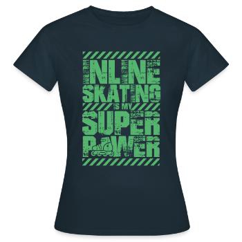 Sk8 Inline Skate Inline Skating Rollschuhe Inliner - Frauen T-Shirt - Navy - Vorne - AI Model Female 172 dark (172cm)