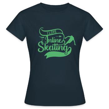 Inline Skate Inline Skate Inline Skate - Frauen T-Shirt - Navy - Vorne - AI Model Female 172 dark (172cm)