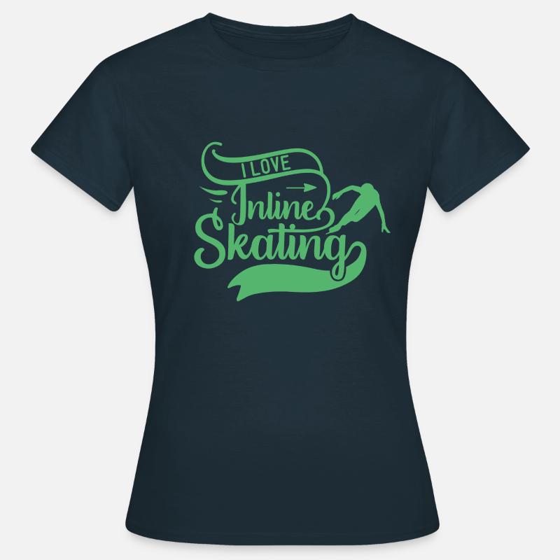 Inline Skate Inline Skate Inline Skate - Frauen T-Shirt - Navy