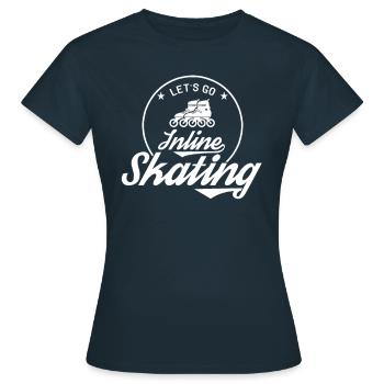 Inline Skater - Frauen T-Shirt - Navy - Vorne - AI Model Female 172 dark (172cm)