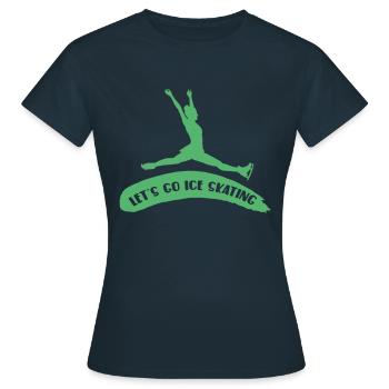 Eislauf - Frauen T-Shirt - Navy - Vorne - AI Model Female 172 dark (172cm)