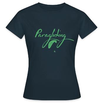 Gleitschirm Gleitschirm Gleitschirm Gleitschirm - Frauen T-Shirt - Navy - Vorne - AI Model Female 172 dark (172cm)