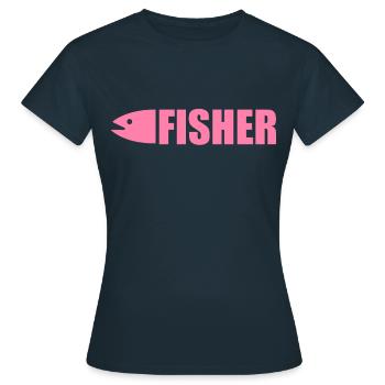 Poissons Poissons Poissons Pêche - T-shirt Femme - marine - Devant - AI Model Female 172 dark (172cm)